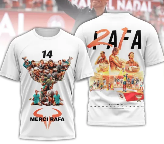 Discover Rafa Merci Rafa 14 2025 3D T-Shirt