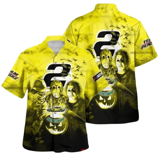 Austin Cindric Naascar Racing With Friends Horror Halloween Hawaiian Shirt