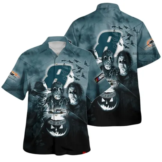 Discover Josh Berry 8 With Friends Horror Naascar Racing Halloween Hawaiian Shirt