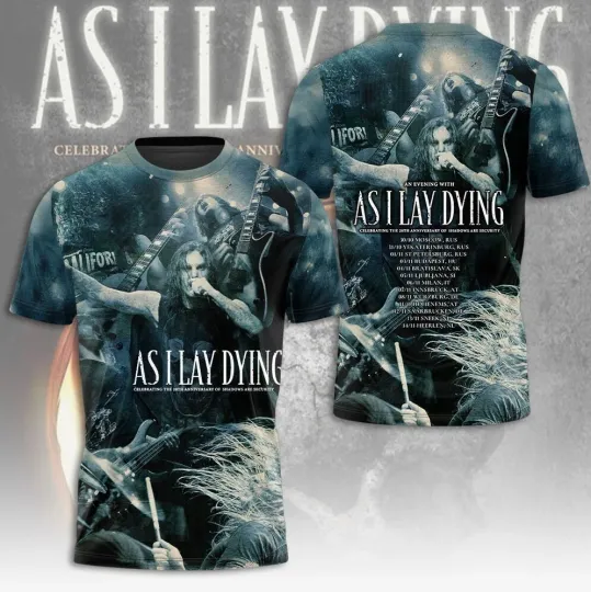 Discover As I Lay Dying 20th Anniversary Of Shadows Are Security 3D T-shirt