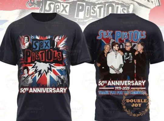 Discover sx Pistols 50th Anniversay 1975-2025 Thank You 3D T-Shirt