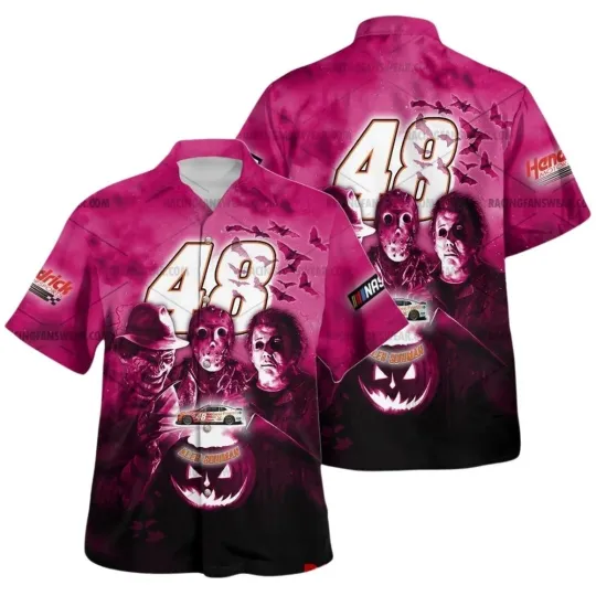 Discover Alex Bowman And Friends Character Movies Naascar Racing Halloween Hawaiian Shirt