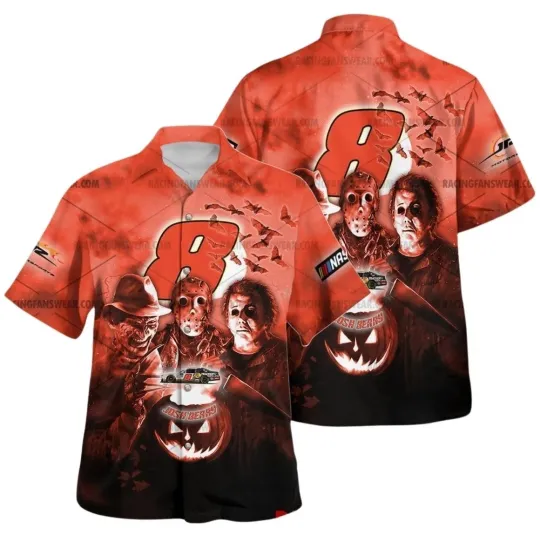 Josh Berry 8 With Michael Myers Friends Horror Naascar Racing Halloween Hawaiian
