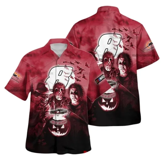 Josh Berry With Michael Myers Friends Horror Naascar Racing Halloween Hawaiian Shirt
