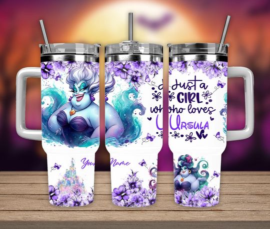 Discover Just A Girl Who Loves Villain 40oz Tumbler, Villains 40oz , Cartoon Characters Tumbler