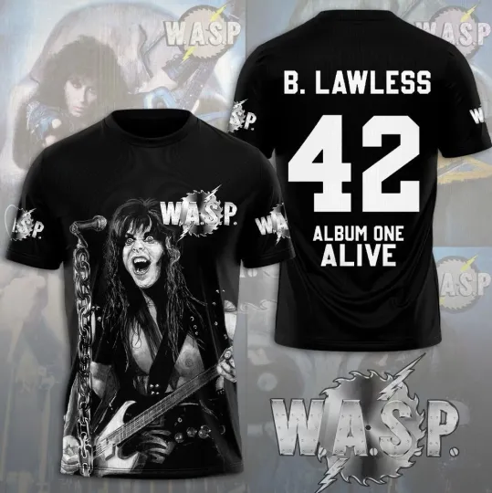 Discover W.A.S.P. B.Lawless 42 Album One Alive 3D T-Shirt