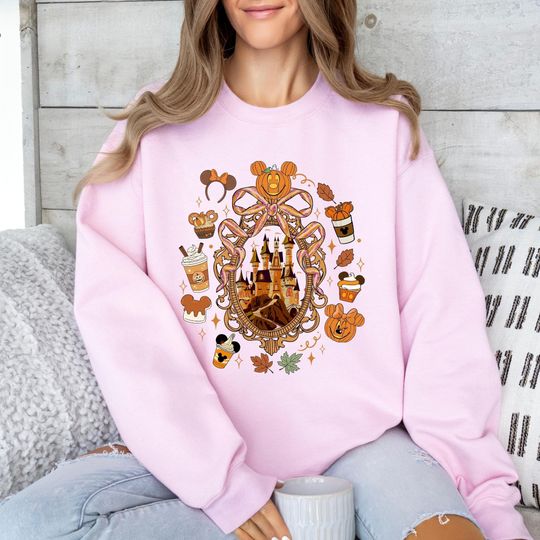 Discover Coquette Bow Disney Castle Halloween Sweatshirt, Mickey's Not So Halloween Party Hoodie, Spooky Season Sweat, Girls Trip Matching Sweatshirt