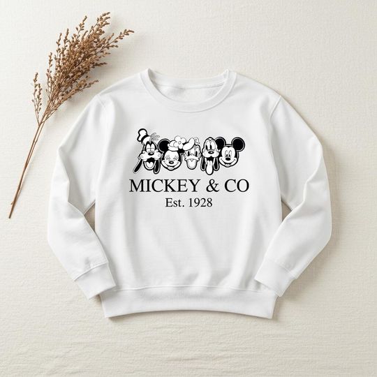 Discover Mickey & Co 1928 Sweatshirts, Retro Mickey And Co, Retro Vintage Disney Hoodie, Disneyworld Sweatshirts , Family Mickey And Friends Hoodie