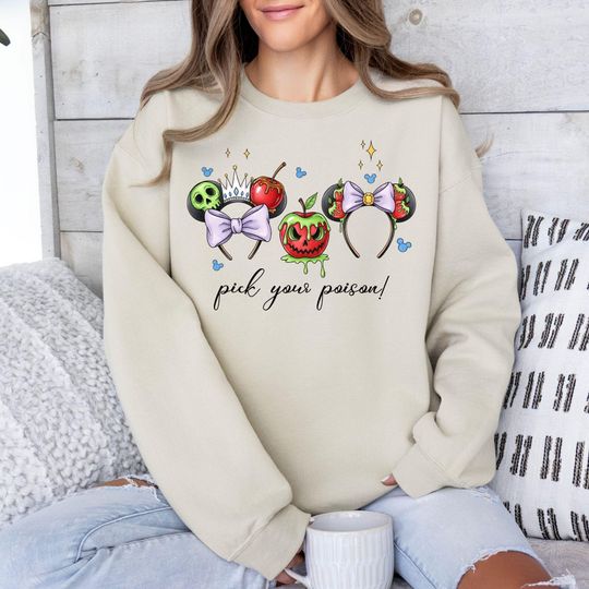 Discover Pick Your Poison Sweatshirt, Disney Villain Hoodie, Halloween Sweat, Disney Witch Hoodie, Disney Halloween Sweater, Mickey Halloween Party