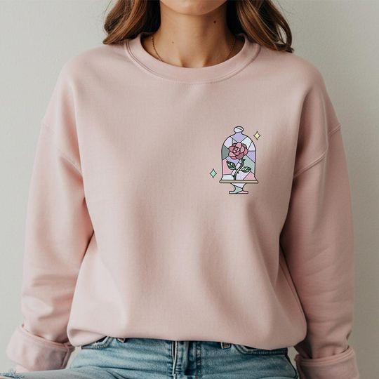 Discover Disney Tale As Old To Time Sweatshirt, Belle's Rose Sweater, Beauty And The Beast Hoodie, Beauty Belle Tee, Disney Princess Belle Sweatshirt