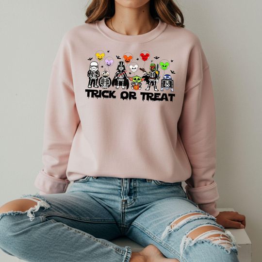 Discover Trick or Treat Disney Sweatshirt, Halloween Star Wars Sweat, Halloween Star Wars Sweatshirt, Disney Halloween Hoodie, Spooky Season Sweater