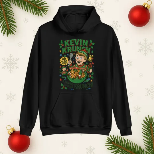 Kevin Krunch Christmas Hoodie, Unisex Funny Xmas Festival Pullover