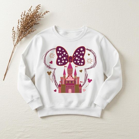 Discover Disney Minnie Castle Sweater, Magical Castle Sweat, Gift For Beloved, Disney Castle Sweater, Gift for Girlfriend,  Cute Minnie Mouse Hoodie