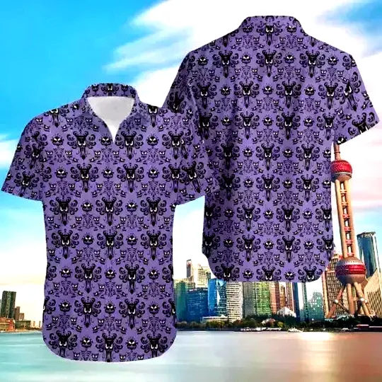 Discover The Haunted Mansion Foolish Mortal Disney Scary Halloween Party Hawaiian Shirt