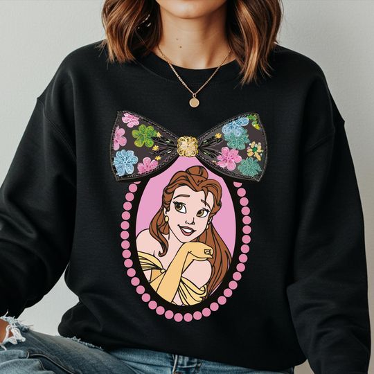 Discover Belle Princess Hoodie, Retro Disney Belle Sweatshirt, Cute Girls Disney Trip 2025 Sweater, Beauty And The Beast Disney Vacation Hoodie