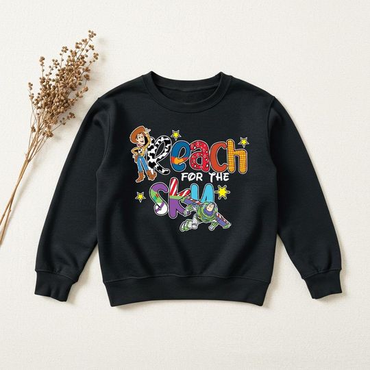 Discover Reach For The Sky Sweatshirt, Disney Toy Story Hoodie, Disney Character Sweatshirts, Disney Group Hoodie, Family Vacation 2025 Sweater