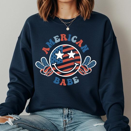 Discover American Babe Hoodie: 4th of July USA Patriotic Sweatshirt