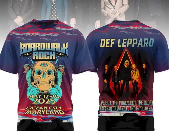 Def Leppard Boardwalk Rock Festival 2025 3D T-Shirt