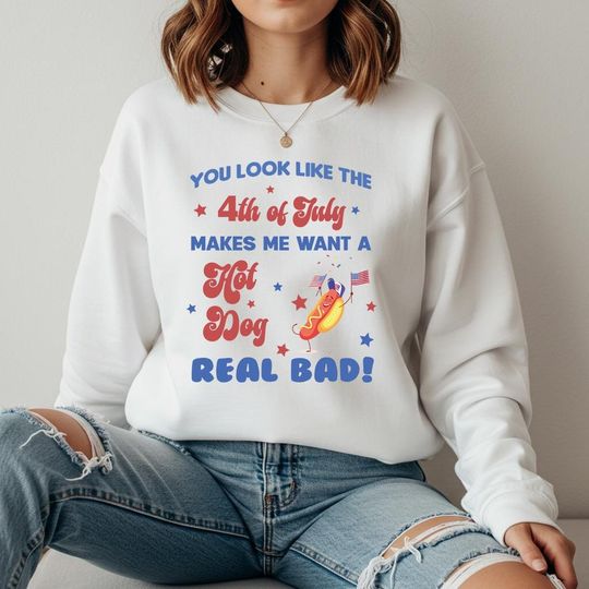 Discover Funny 4th of July Hot Dog Shirt: Independence Day Tee