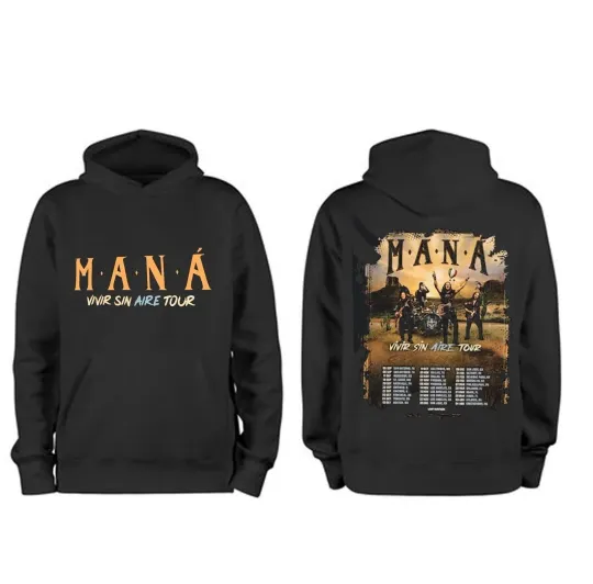 Discover Mana Band Vivir Sin Aire Tour 2025 Double Sided Hoodie