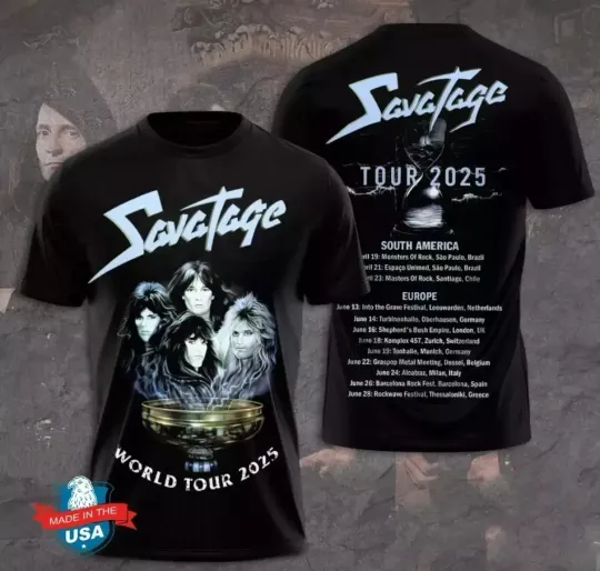 Discover Savatage World Tour 2025 AOP 3D T-shirt
