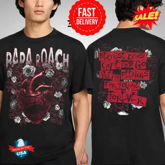 Discover Papa Roach The Rise Of The Roach Tour 2025 T-Shirt