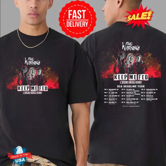 Warning Band Keep Me Fed World Tour 2025 T-Shirt