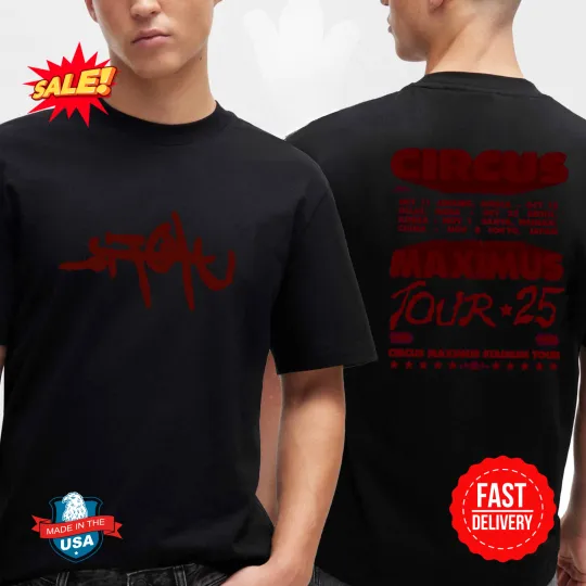 Travis Utopia Circus Maximus 2025 Stadium Tour Two Sided T-Shirt