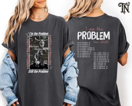 Discover Wallen Western I'm the Problem Tour 2025 Unisex Double-Sided T-Shirt