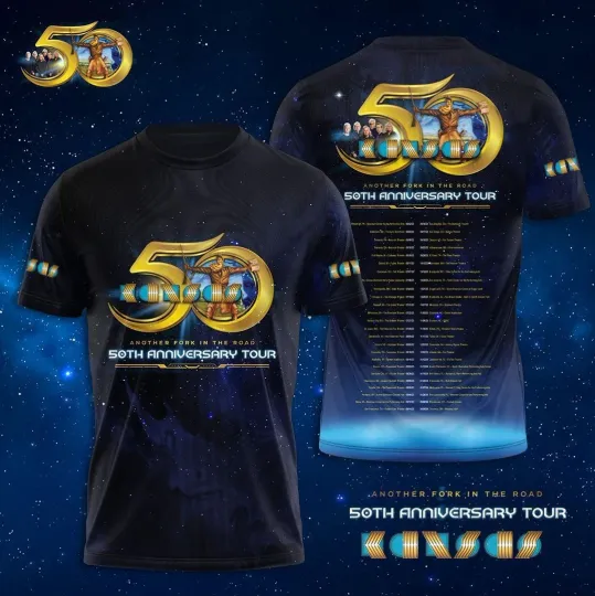 Discover Kansas Band Another Folk In The Road 50Th Anniversary 3D T-Shirt