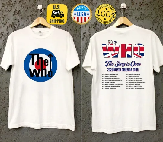 The Who Concert Tour 2025 T-Shirt - Double Sided Shirt for Wholigan Fan Club
