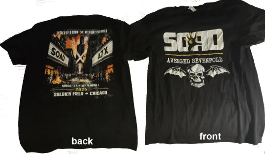 SYSTEM OF DOWN Avenged Sevenfold 2025 Chicago Tour T-Shirt