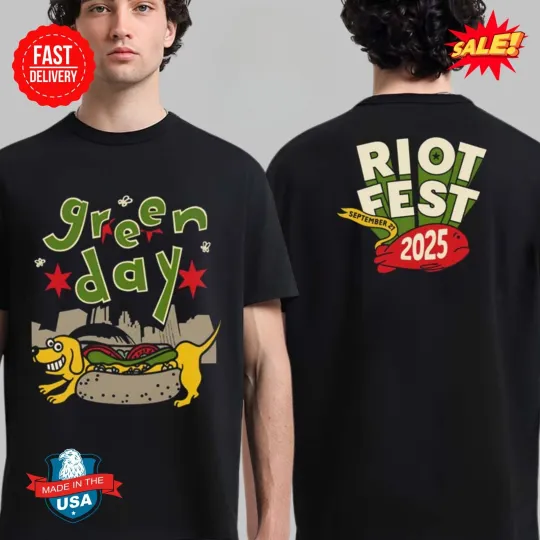 Discover Green Day Riot Fest 2025 Chicago IL Double Sided T-Shirt