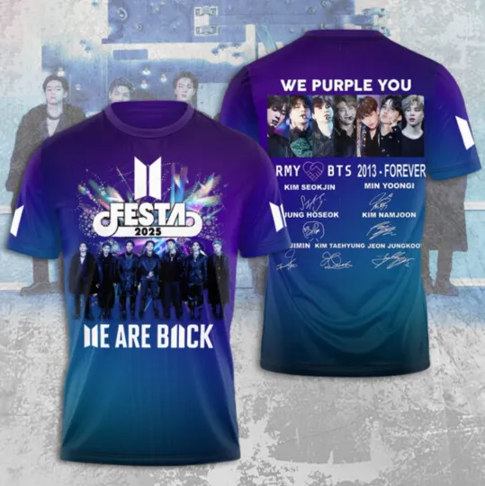 BTS Festa 2025 We Are Back 2013-Forever Signature 3D T-Shirt