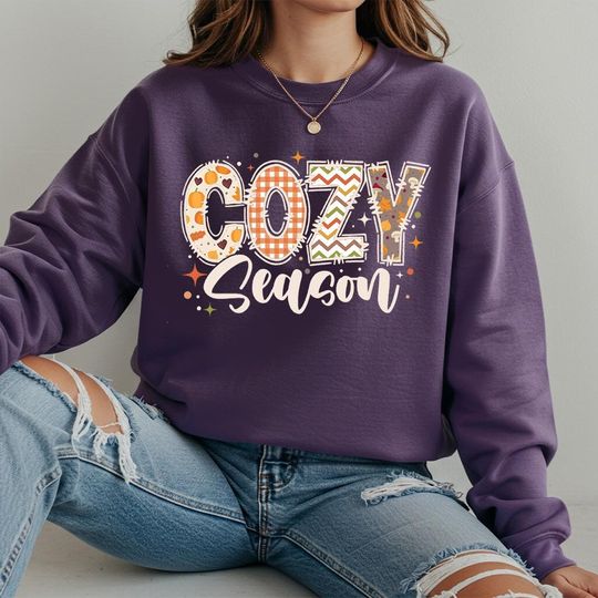 Discover Retro Fall Season Sweatshirt: Cozy Autumn Crewneck