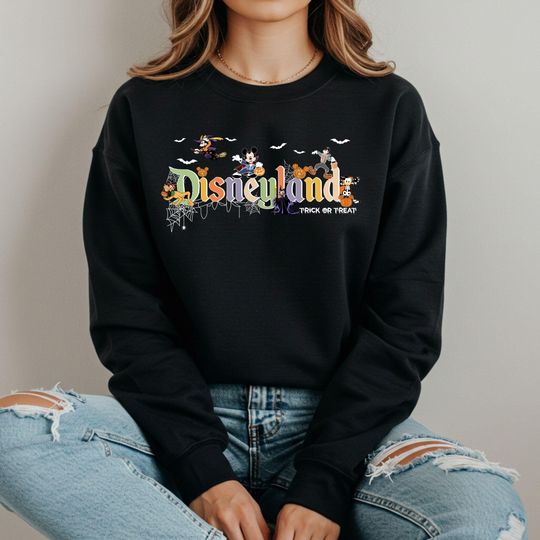 Discover Disneyland Halloween Trick Or Treat Sweater,Disney Halloween Sweat, Disneyland, Retro Disney Halloween, Disney Halloween Matching Sweatshirt
