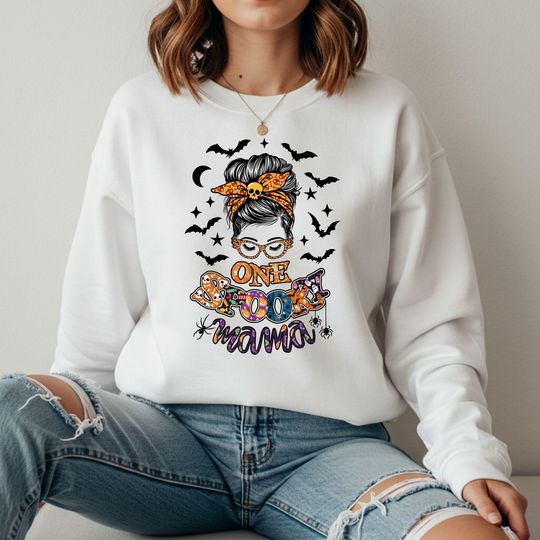Discover One Spooky Mama Sweatshirt, Spooky Mama Hoodie, Fall Pumpkin Mama Sweater, Spooky Vibes Shirt, Halloween Mama Gift, Halloween Mom Sweatshirt