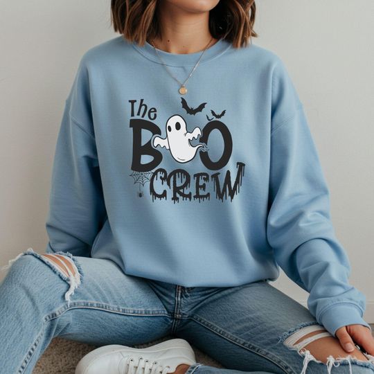 Discover Boo Crew Sweatshirt: Trendy Spooky Season Pullover