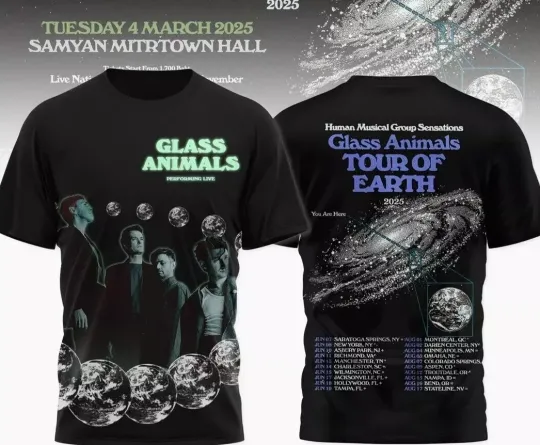 Discover Glass Animals Tour Of Earth 2025 3D T-Shirt