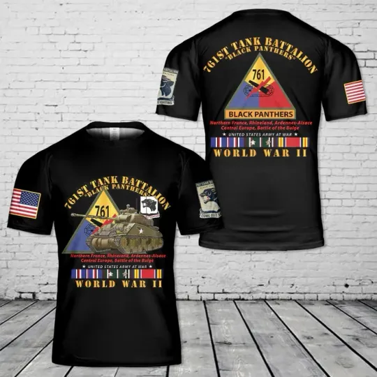 Discover US Army 761st Tank Battalion WWII Black Panthers 3D T-Shirt
