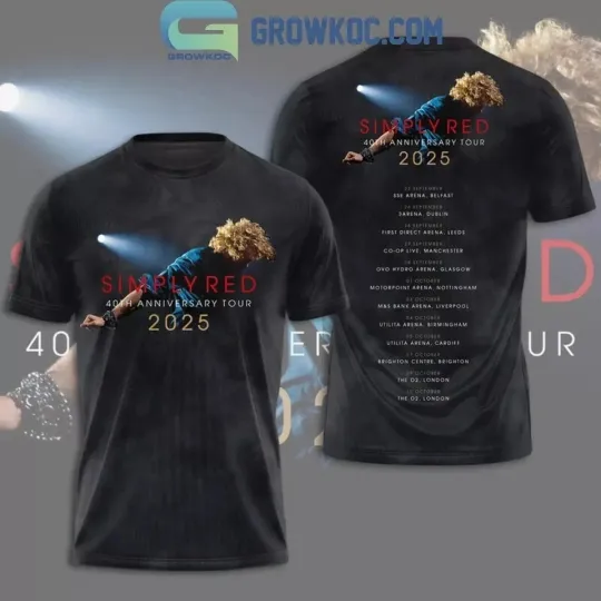Discover Simply Red 40th Anniversary Tour 2025 3D T-Shirt for Men and Women