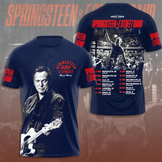Discover Bruce Springsteen & E Street Band 2025 World Tour 3D T-Shirt