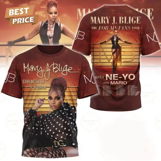 Discover Mary J. Blige The For My Fans Tour 2025 3D T-Shirt