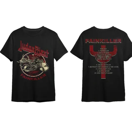 Discover Judas Priest Painkiller 35th Anniversary Album Tracklist T-Shirt