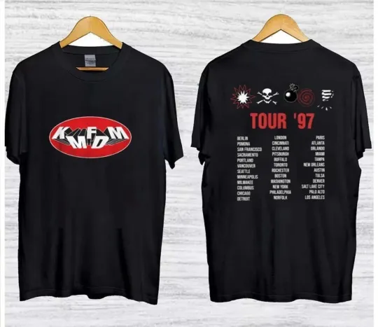 Discover KMFDM 1997 Symbols Tour T-Shirt Concert Tee Reprint T-Shirt