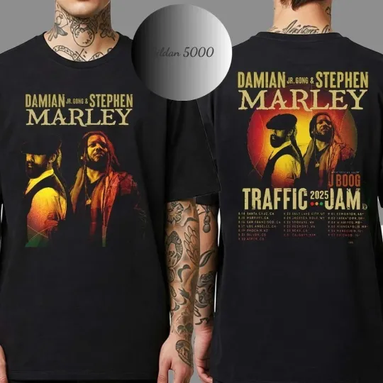 Discover Stephen Marley x Damian Marley Traffic Jam 2025 Summer Tour T-Shirt