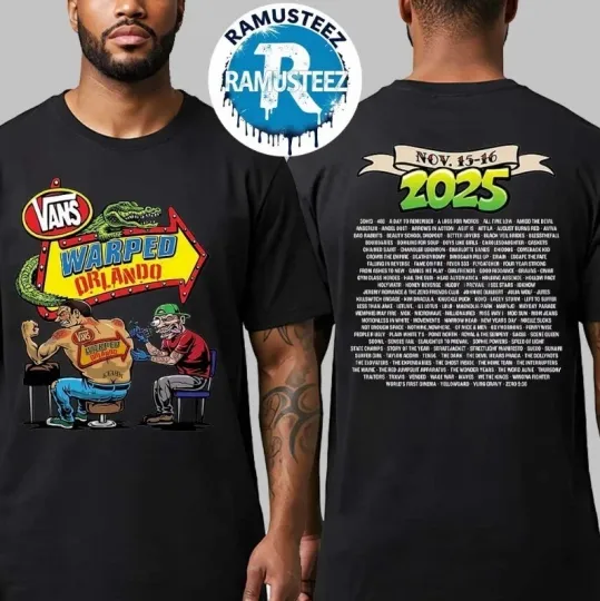 Discover Van Warped Tour 2025 Poster Lineup T-Shirt in Orlando FL