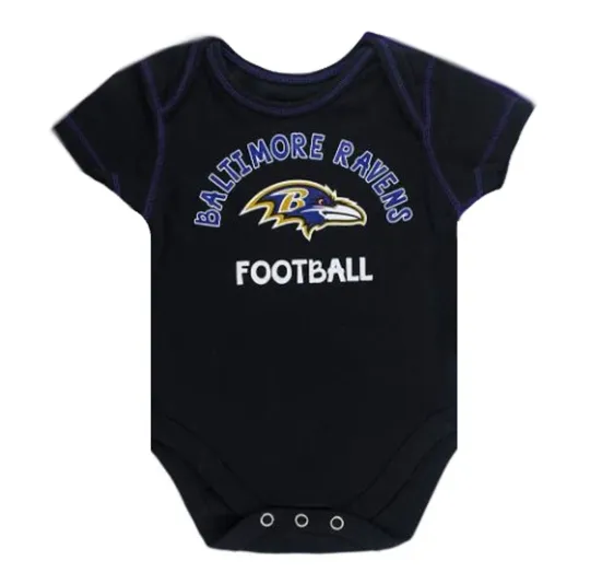 Baltimore Football Team Ravens Infant One Piece Bodysuit Creeper Black