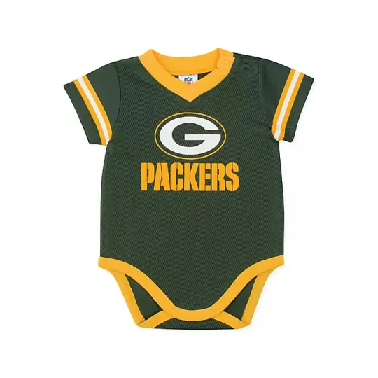 Green Bay Football Team Packers Baby Dazzle Bodysuit Onesie - Gerber football
