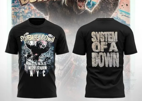 SOAD SYSTEM OF DOWN NYC 2025 AOP 3D T-Shirt